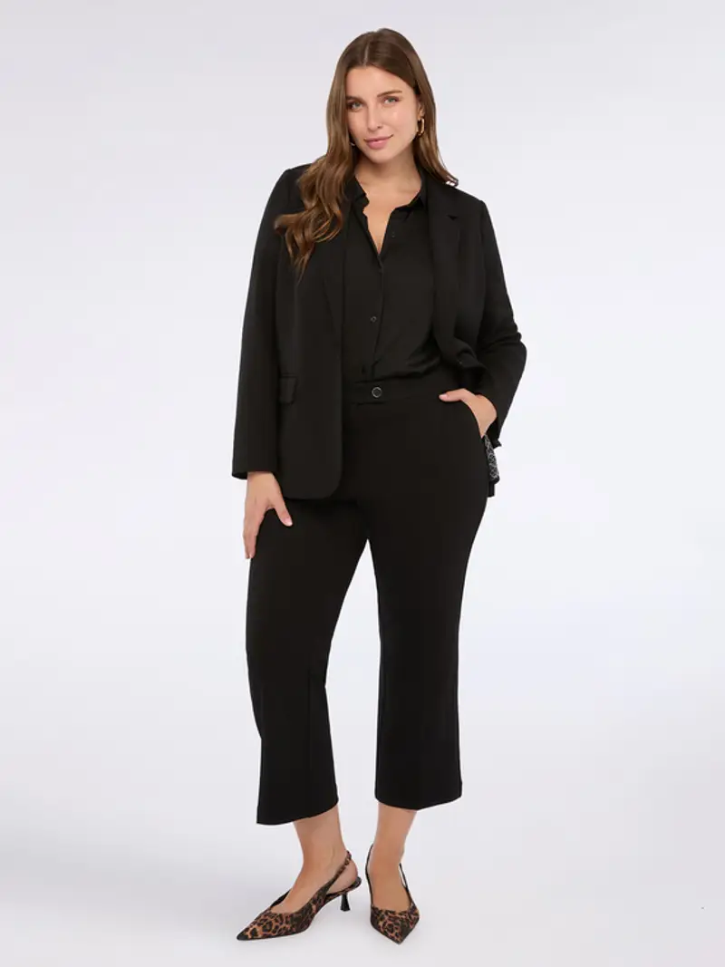 Pantaloni kick flare in tessuto stretch Donna, Nero (48-50 IT)