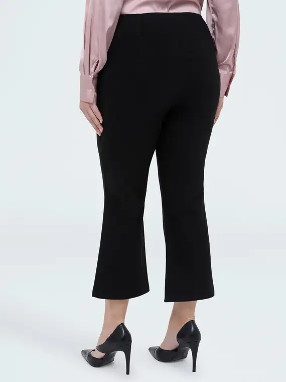 Pantaloni Kick Flare vita elasticizzata asimmetrica Donna, Nero (44-46 IT) miniatura 2