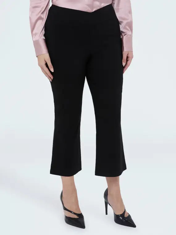 Pantaloni Kick Flare vita elasticizzata asimmetrica Donna, Nero (44-46 IT) miniatura 3