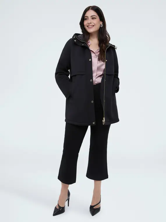 Pantaloni Kick Flare vita elasticizzata asimmetrica Donna, Nero (44-46 IT)