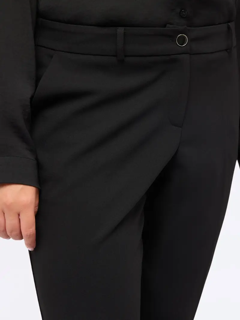 Fiorella Rubino - Pantaloni New York in tessuto stretch Donna, Nero Taglia: XL (60-62 IT) miniatura 2