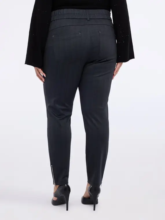 Pantaloni skinny fantasia spigata Donna, Grigio (56-58 IT) miniatura 2