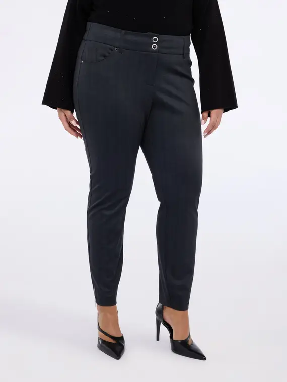 Pantaloni skinny fantasia spigata Donna, Grigio (56-58 IT) miniatura 3