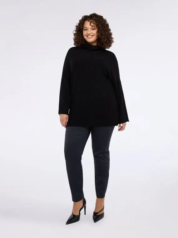 Pantaloni skinny fantasia spigata Donna, Grigio (56-58 IT)