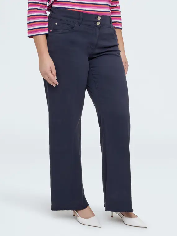 Pantaloni Straight Fit in cotone Donna, Blu (58 IT) miniatura 3