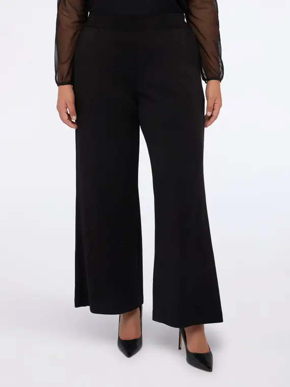 Pantaloni Wide Leg con punti luce Donna, Nero (56-58 IT) miniatura 3