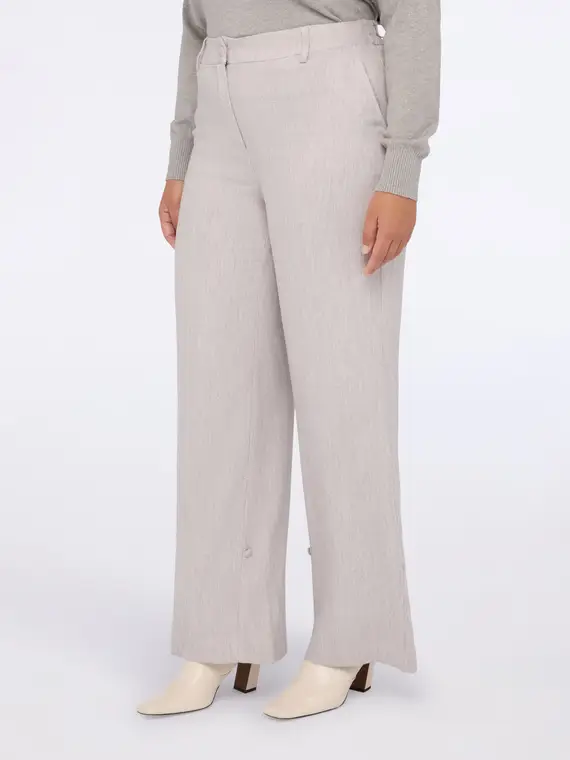 Pantaloni Wide Leg Donna, Beige (58 IT) miniatura 3