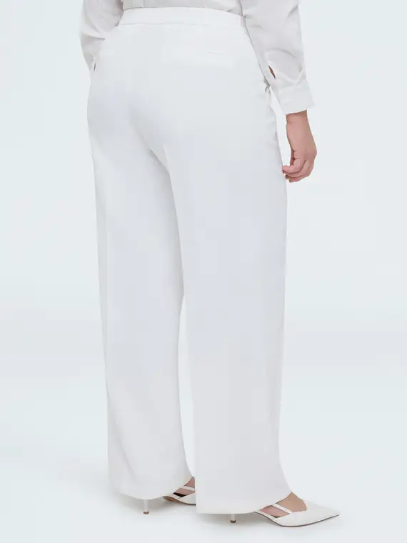 Pantaloni Wide Leg in tessuto fluido stretch Donna, Bianco (48 IT) miniatura 2