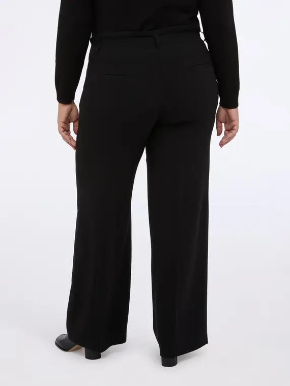 Pantaloni Wide Leg in tessuto scuba Donna, Nero (58 IT) miniatura 2