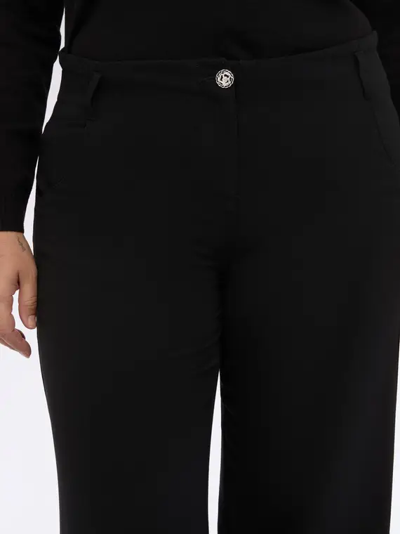 Pantaloni Wide Leg in tessuto scuba Donna, Nero (58 IT) miniatura 3