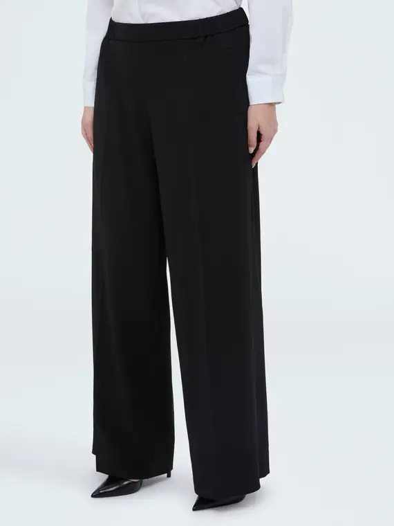 Pantaloni Wide Leg in tessuto stretch Donna, Nero (60-62 IT) miniatura 3