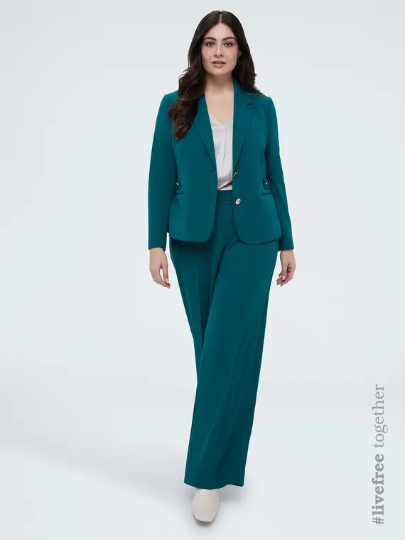 Pantaloni Wide Leg in tessuto stretch Donna, Ottanio (56-58 IT)