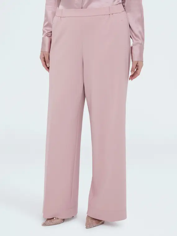 Pantaloni Wide Leg in tessuto stretch Donna, Rosa (56-58 IT) miniatura 3