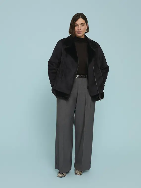 Pantaloni Wide Leg sartoriali Donna, Grigio (48 IT) miniatura 3