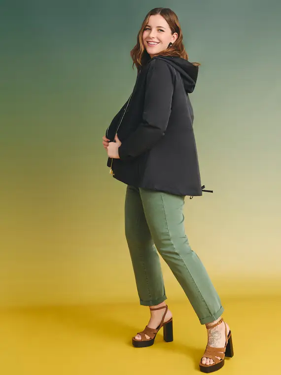 Parka con cappuccio e applicazioni Donna, Nero (56 IT)