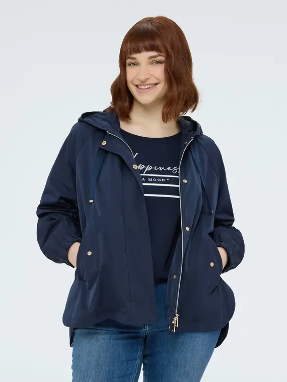 Parka con cappuccio e maxi coulisse Donna, Blu (56 IT)
