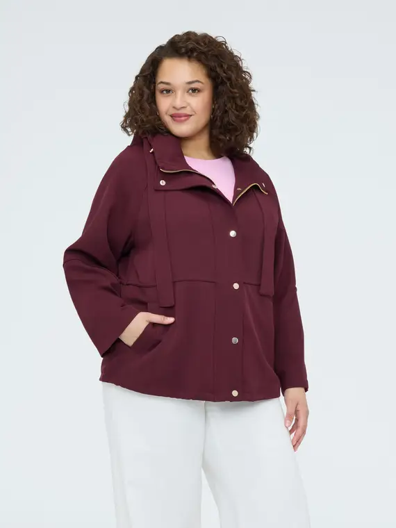 Parka in panno con cappuccio Donna, Bordeaux (46 IT)
