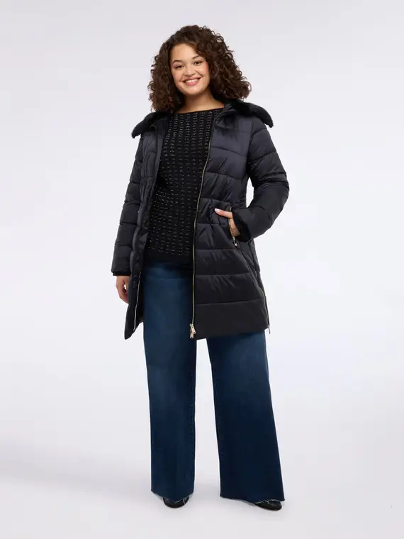 Piumino bimaterico con imbottitura in Sorona® Aura Donna, Nero (58 IT) miniatura 3