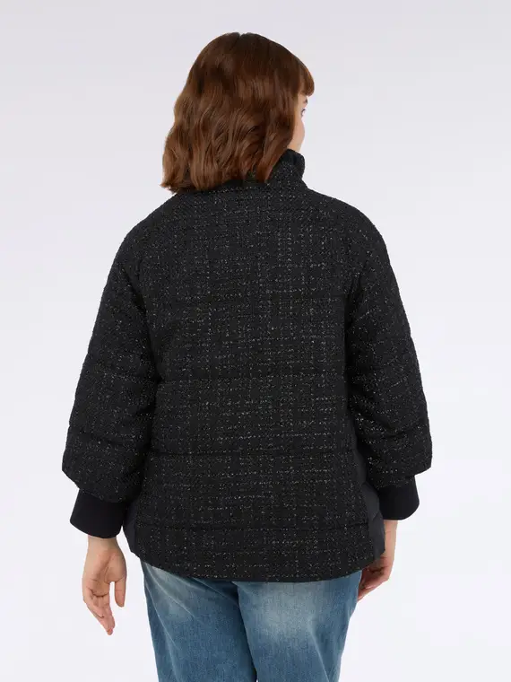 Piumino dal design bimaterico Donna, Nero (58 IT) miniatura 2