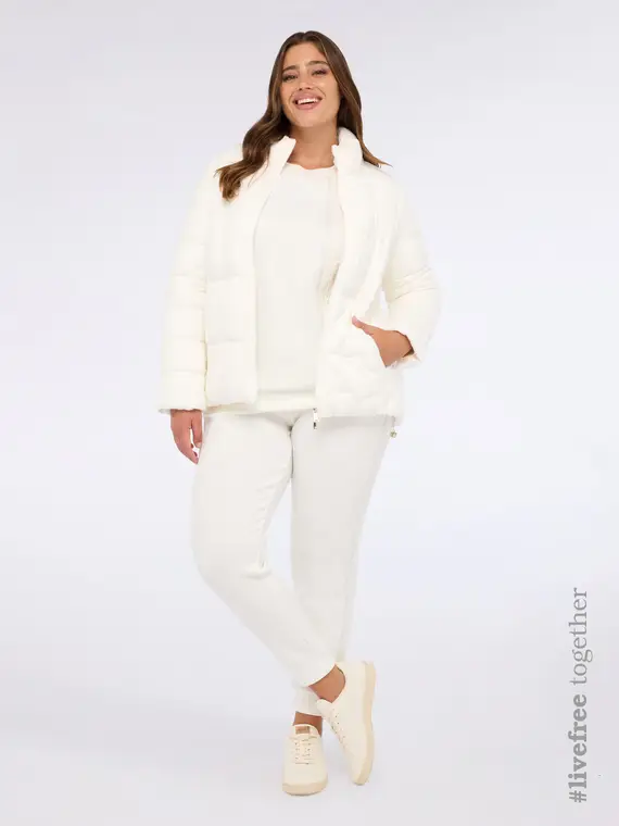 Piumino in maglia lavorata Donna, Bianco (46 IT)