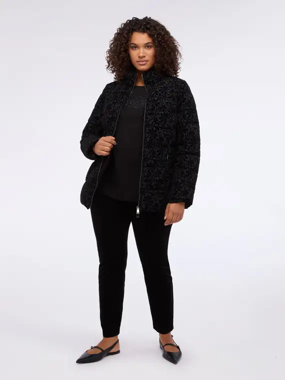 Piumino lavorato in pizzo Donna, Nero (56 IT)