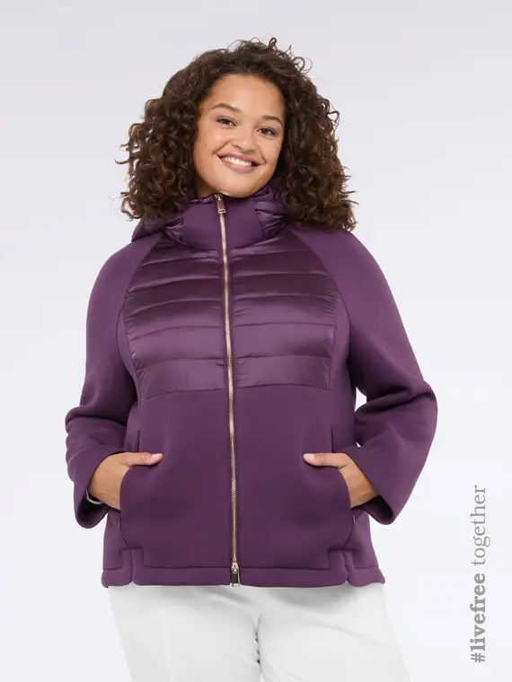 Piumino leggero bimaterico Donna, Viola (58 IT)
