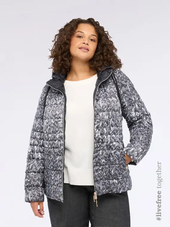 Piumino reversibile con cappuccio removibile Donna, Grigio (46 IT)