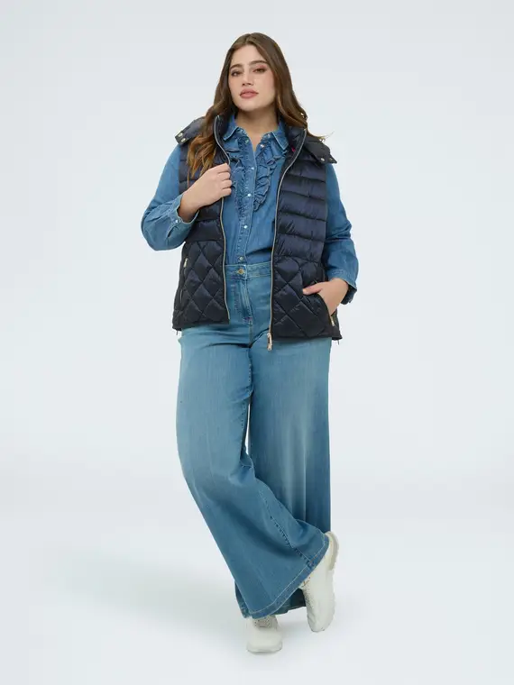 Piumino smanicato con cappuccio Donna, Blu (52-54 IT) miniatura 3