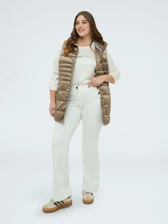 Piumino smanicato con cappuccio Donna, Marrone (60-62 IT) miniatura 3