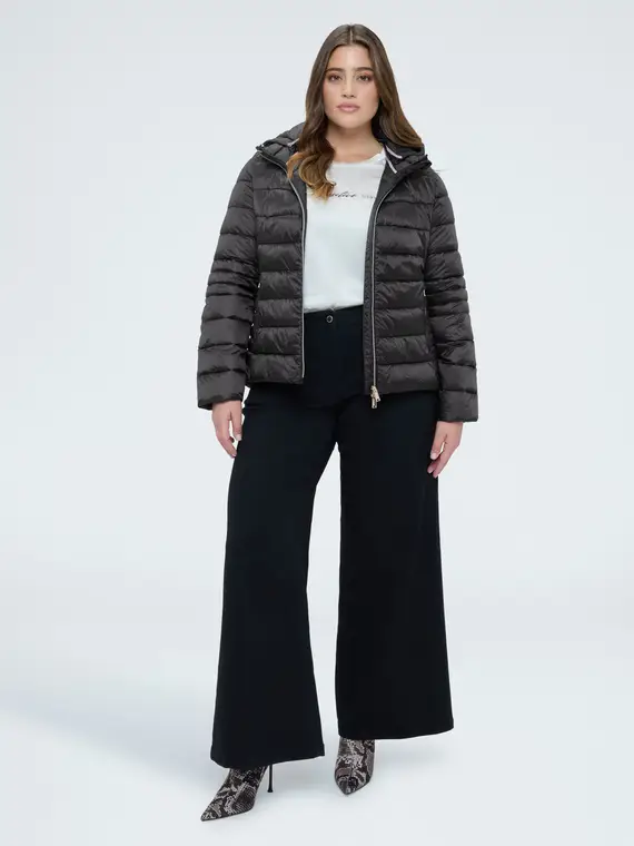 Piumino trapuntato con cappuccio staccabile Donna, Nero (58 IT) miniatura 3