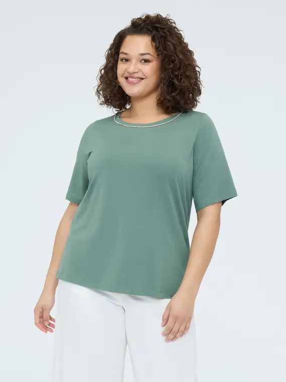 T-shirt in cotone con applicazioni luminose Donna, (44-46 IT)