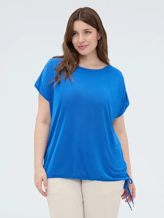 T-shirt in jersey con coulisse Donna, Bluette (52-54 IT)