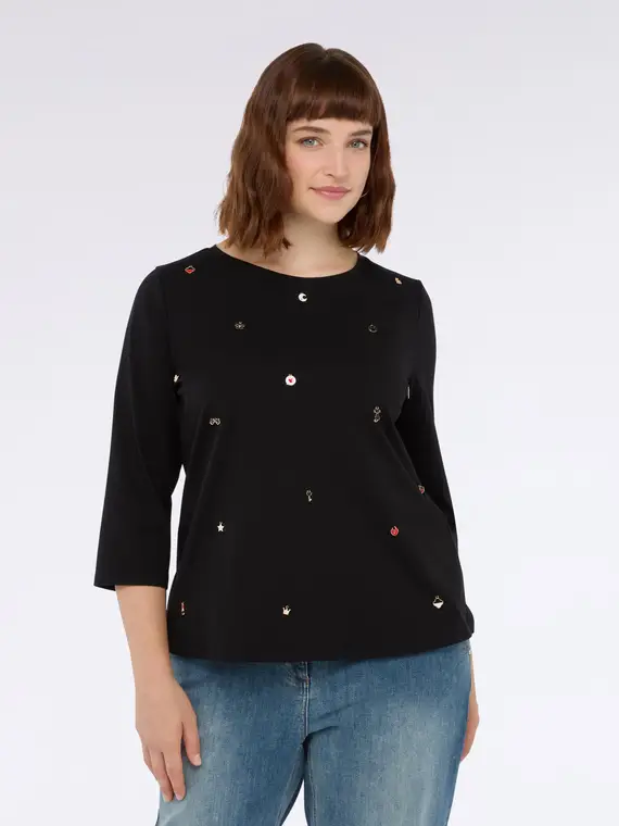 Fiorella Rubino T-shirt Donna Nero 3177026 miniatura 3