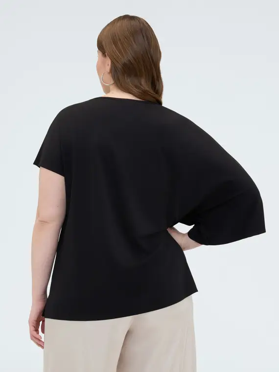 T-shirt maniche asimmetriche Donna, Nero (56-58 IT) miniatura 2