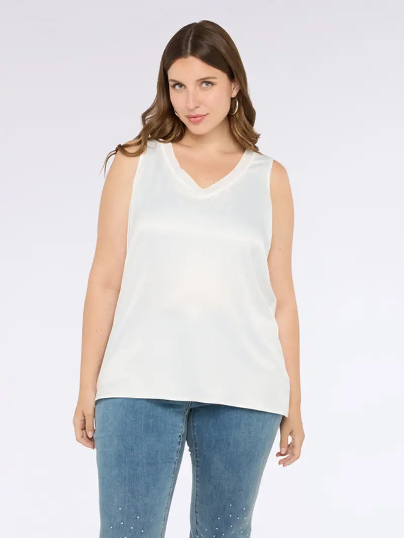Fiorella Rubino Top Donna Bianco 1144565 miniatura 2