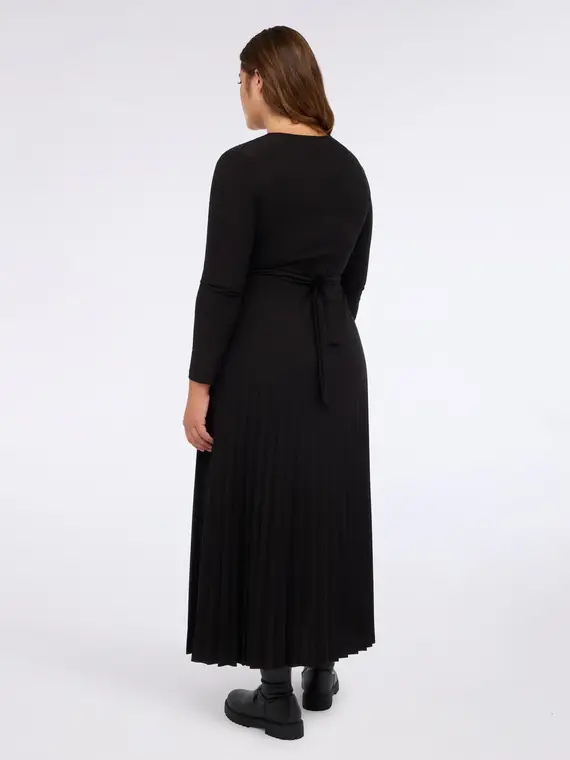 Vestito con gonna plissé e cintura Donna, Nero (60-62 IT) miniatura 2