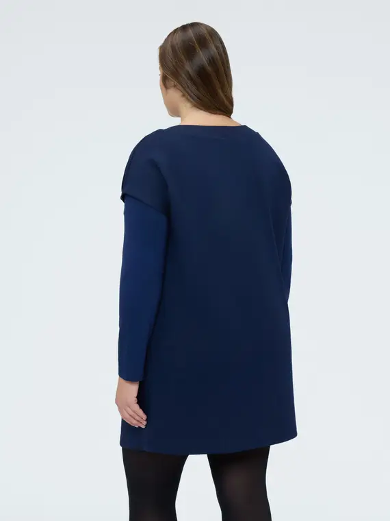 Vestito corto con fiocco a pois Donna, Blu (60-62 IT) miniatura 2