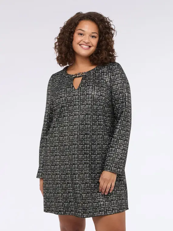 Vestito corto linea ad A Donna, Nero (46 IT) miniatura 3