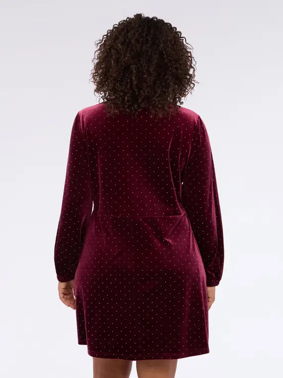 Vestito FREE in velluto con punti luce Donna, Bordeaux (48 IT) miniatura 2