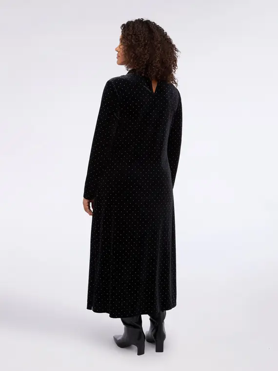 Vestito GLAM in velluto con punti luce Donna, Nero (46 IT) miniatura 2