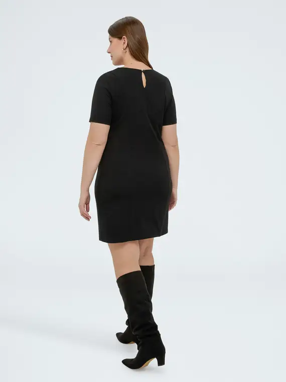 Vestito in Punto Milano con occhielli Donna, Nero (56 IT) miniatura 2