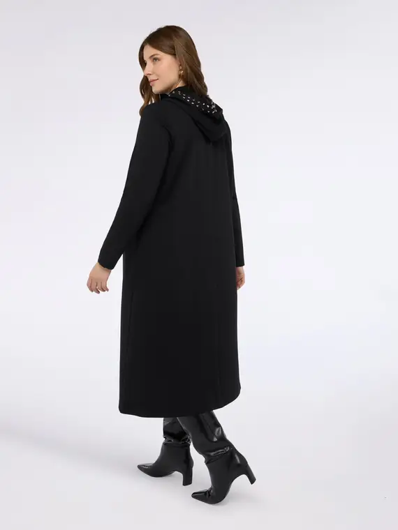 Vestito lungo con cappuccio Donna, Nero (60-62 IT) miniatura 2