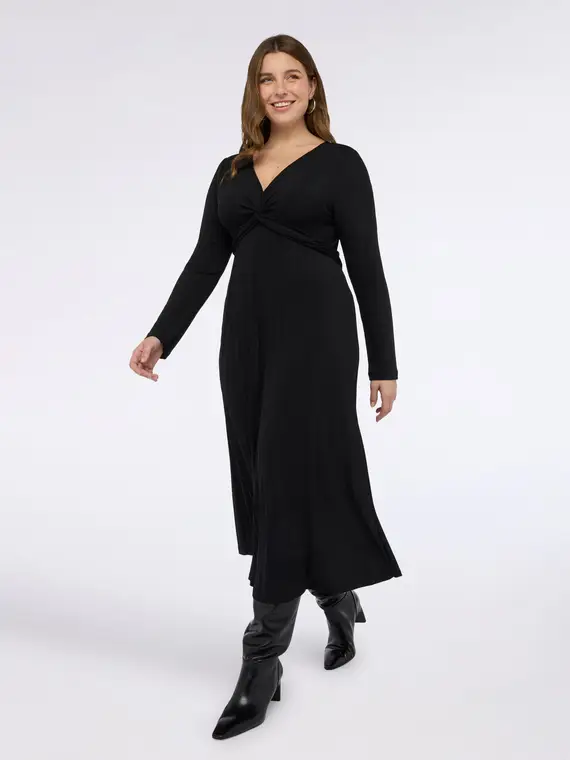 Vestito lungo DREAM in jersey lurex con gonna plisse Donna, (46 IT)