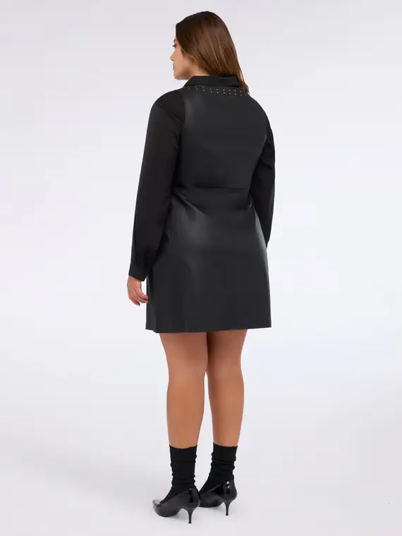 Vestito smanicato in tessuto spalmato con borchiette Donna, Nero (44-46 IT) miniatura 2