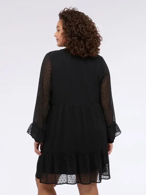 Vestito SMILE in tessuto plumetis Donna, Nero (56 IT) miniatura 2