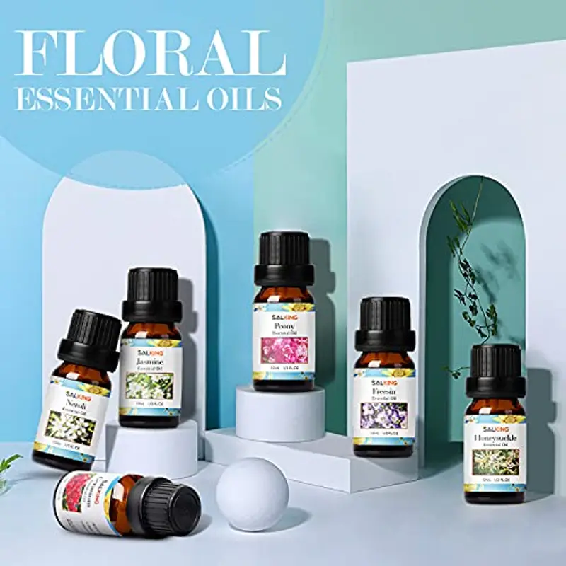 Fiori Oli Essenziali per Diffusori, SALKING Set di Olio Essenziale Puri candele fai da te, Massaggi, Aromaterapia miniatura 2