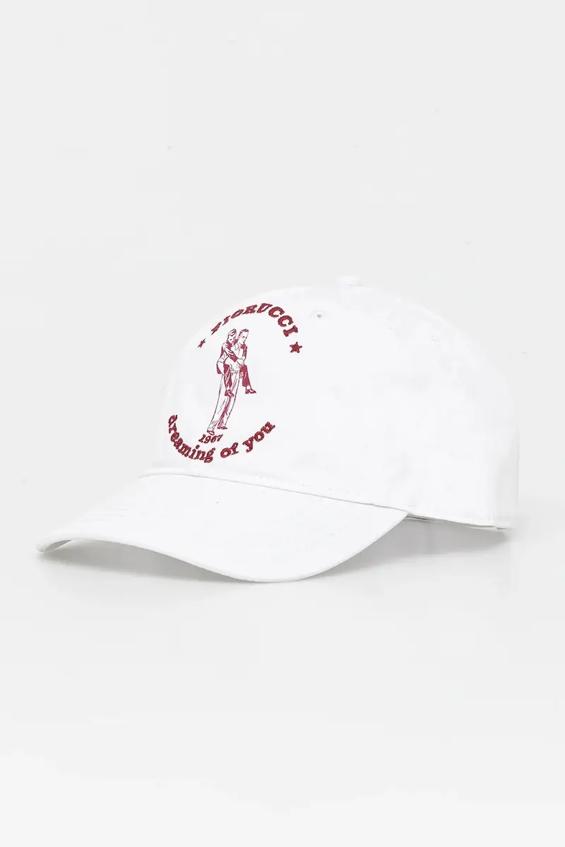 berretto da baseball in cotone White Dreaming of You Baseball Cap colore bianco con applicazione W02SMAHA135CO01WH03