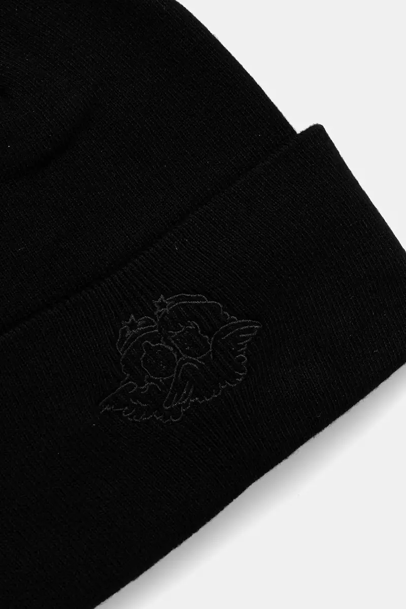 berretto in cotone Angel Embroidered Nero miniatura 2
