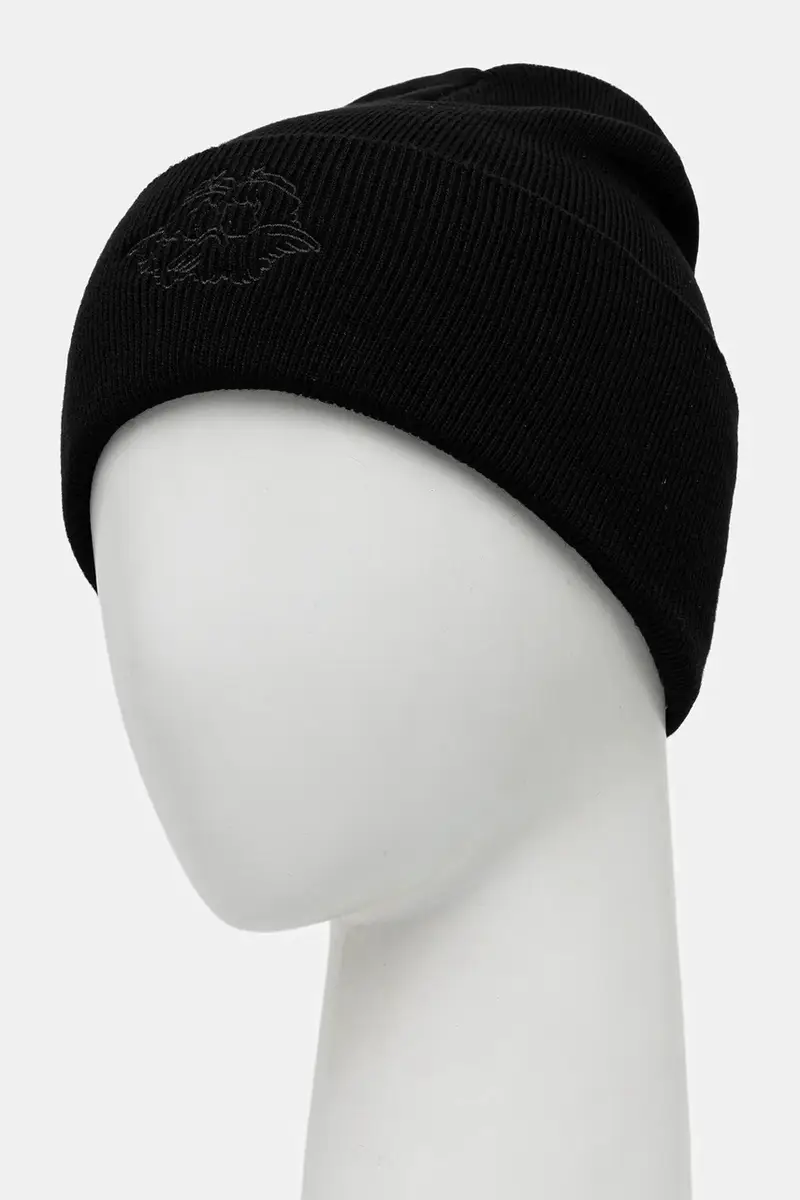 berretto in cotone Angel Embroidered Nero miniatura 3
