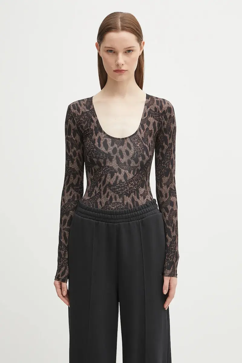 body Banimalier Print Scoop Neck colore marrone W02FPTBO225LY01BR01